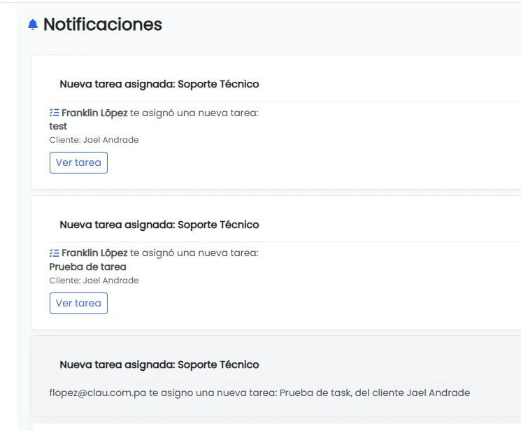 Sistema de notificaciones y alertas automáticas en Core360